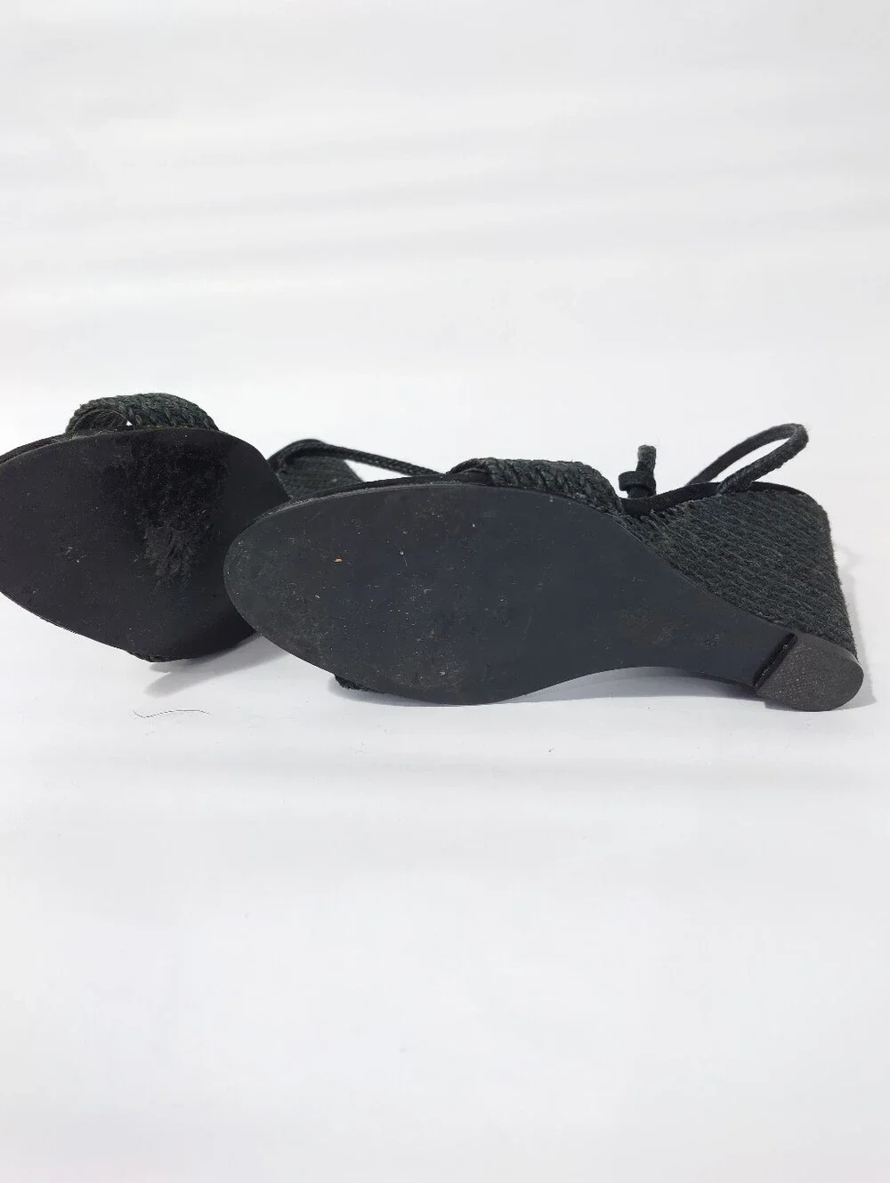 RAYE Black Woven Wedge Sandals Size 8.5